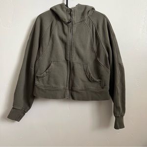 Army Green (stained) lululemon scuba zip up